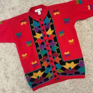 Vintage‎ Debra Lubell 1992 Button Front Cardigan Sweater Women Size Medium